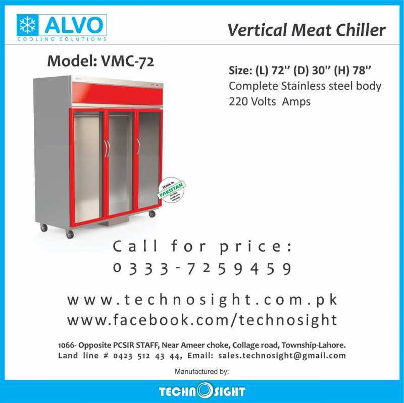 ALVO Meat Display Chiller, Display Chiller for Meat Shop in Pakistan made by Technosight