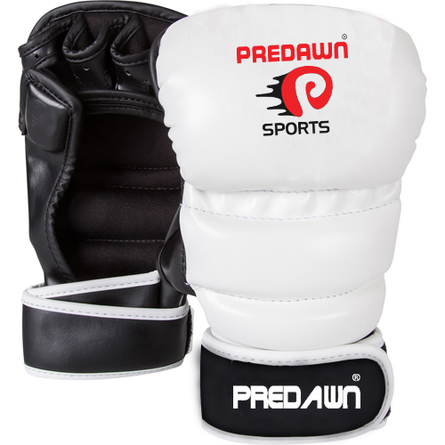 MMA Shooter Gloves Made of PU Flexartificial  leather +playboy padded with hand made mould eva+latex+hi-density foam and velcro closin strap,