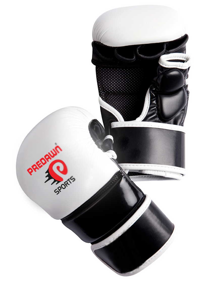 MMA Shooter GLoves Made of PU Flexartificial  leather +playboy  padded with hand made mould eva+latex+hi-density foam and velcro closin strap.
